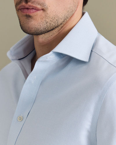 חולצה טורקיז בהיר גזרת קלאסיק -Pale teal green non-iron stretch Trafalgar weave classic fit shirt