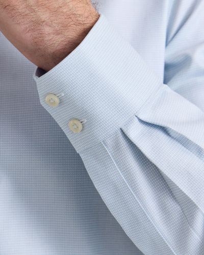 חולצה טורקיז בהיר גזרת סלים -Pale teal green non-iron stretch Trafalgar weave slim fit shirt