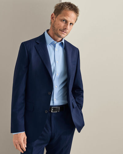 חליפה סלים פיט כחול רויאל הרינגבון - Royal Blue slim fit herringbone performance suit jacket