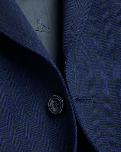 חליפה סלים פיט כחול רויאל הרינגבון - Royal Blue slim fit herringbone performance suit jacket