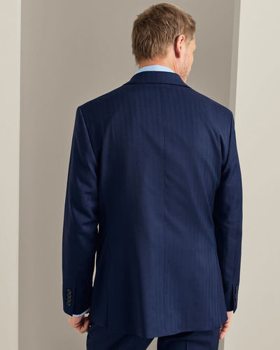 חליפה סלים פיט כחול רויאל הרינגבון - Royal Blue slim fit herringbone performance suit jacket