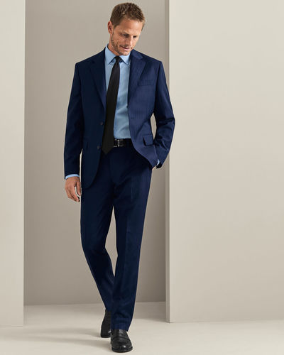 חליפה סלים פיט כחול רויאל הרינגבון - Royal Blue slim fit herringbone performance suit jacket