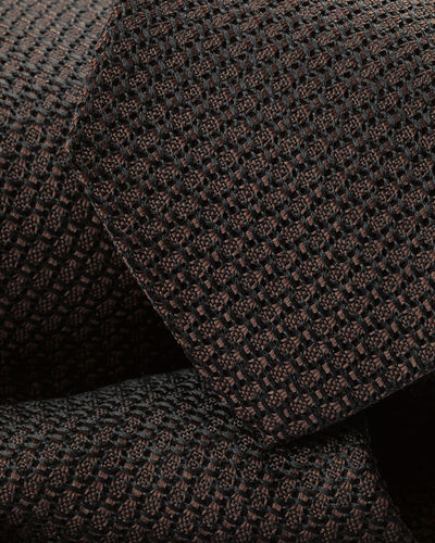 עניבה איטלקית חום שוקולד - Chocolate brown Grenadine silk Italian tie