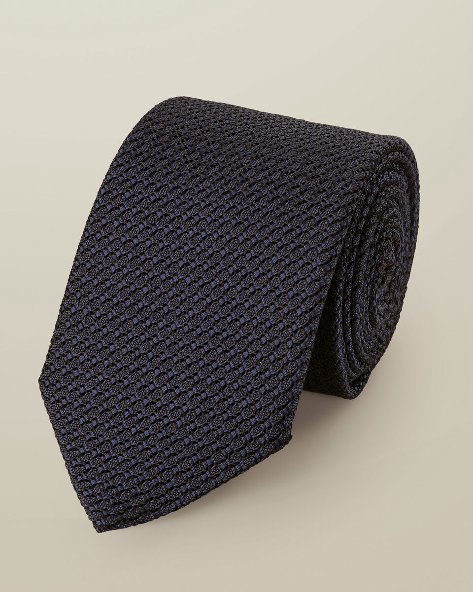 עניבה איטלקית כחולה - Navy Grenadine silk Italian tie