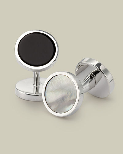 חפתים בצבע שחור ואם הפנינה - Mother of Pearl and Onyx evening cufflink
