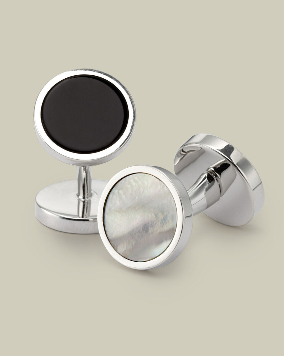 חפתים בצבע שחור ואם הפנינה - Mother of Pearl and Onyx evening cufflink