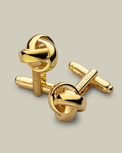 חפתים קשר זהב Gold Knot Cufflink