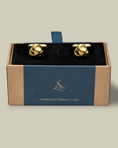 חפתים קשר זהב Gold Knot Cufflink