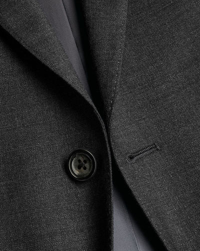 חליפה סלים פיט אפור פחם - Charcoal slim fit natural stretch twill suit jacket
