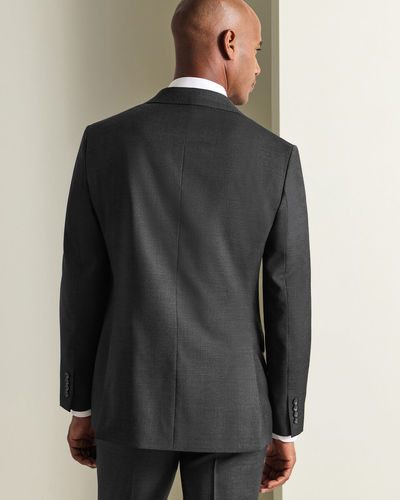 חליפה סלים פיט אפור פחם - Charcoal slim fit natural stretch twill suit jacket