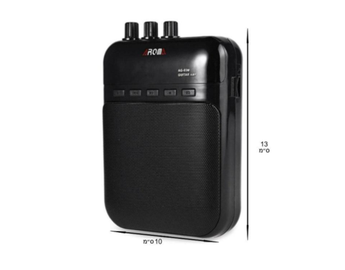 מגבר אימון מיני, נייד, רב תכליתי מופעל סוללה לגיטרה AG-03M מבית Aroma