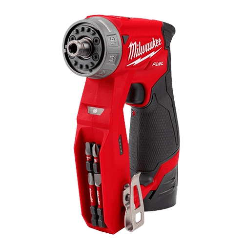 מברגת מתקינים 12V עם 4 ראשים מתחלפים 2505-20 / M12 FDDX Milwaukee- גוף בלבד