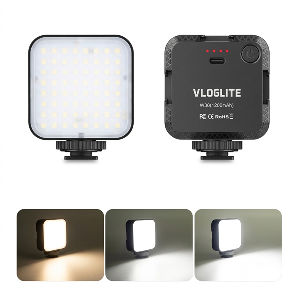 פנס LED נייד למצלמה ולנייד VLOGLITE W36 Bi Color 4W