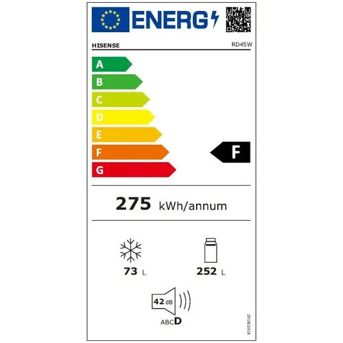 מקרר מקפיא עליון HISENSE דגם RD45S לבן הייסנס יבואן רישמי 3 שנות אחריות !