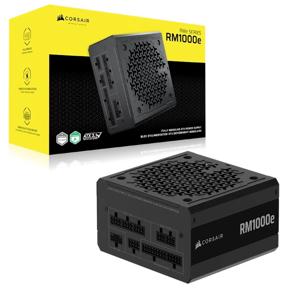 ספק כוח צבע שחור Corsair RM1000E Rme Series 1000W Fully Modular