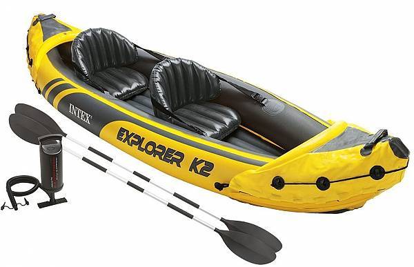 קיאק ל 2 אנשים K2 EXPLORER דגם INTEX 68307 (כולל זוג משוטים ומשאבה לניפוח )