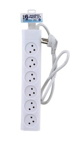 רב־שקע 6 שקעים עם כבל 1 מ׳ SEMICOM | SW-MS6-1M