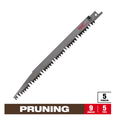 סט 5 להבי גיזום Milwaukee SAWZALL דגם 48-00-1301 אורך 9 אינץ 5TPI לעץ נקי