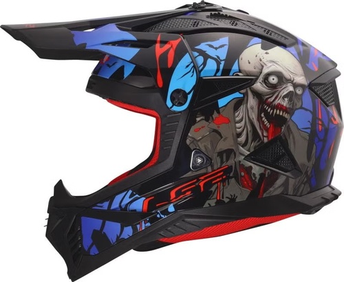 קסדת אל אס 2 שח/כח-  LS2 MX708 FAST 2 ZOMBIE