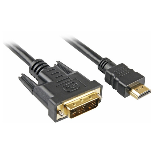 כבל 1.8 מטר זכר-זכר Gold Touch CH-DVI-HD-1.8 DVI To Hdmi m/m Cable