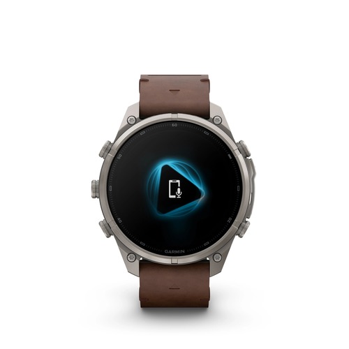 שעון חכם Garmin Fenix 9 Pro inReach 51mm Titanium with Walnut Leather Band and Pebble Gray/Silver Gray Silicone