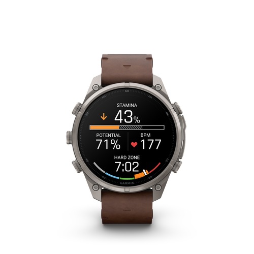שעון חכם Garmin Fenix 9 Pro inReach  47mm Titanium with Walnut leather band Pebble