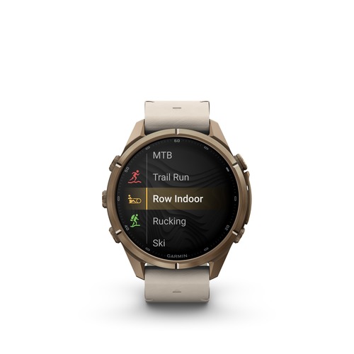 שעון חכם Garmin Fenix 9 Pro inReach  43mm Titanium Autumn Gold with bone leather band and cream/French gray silicone