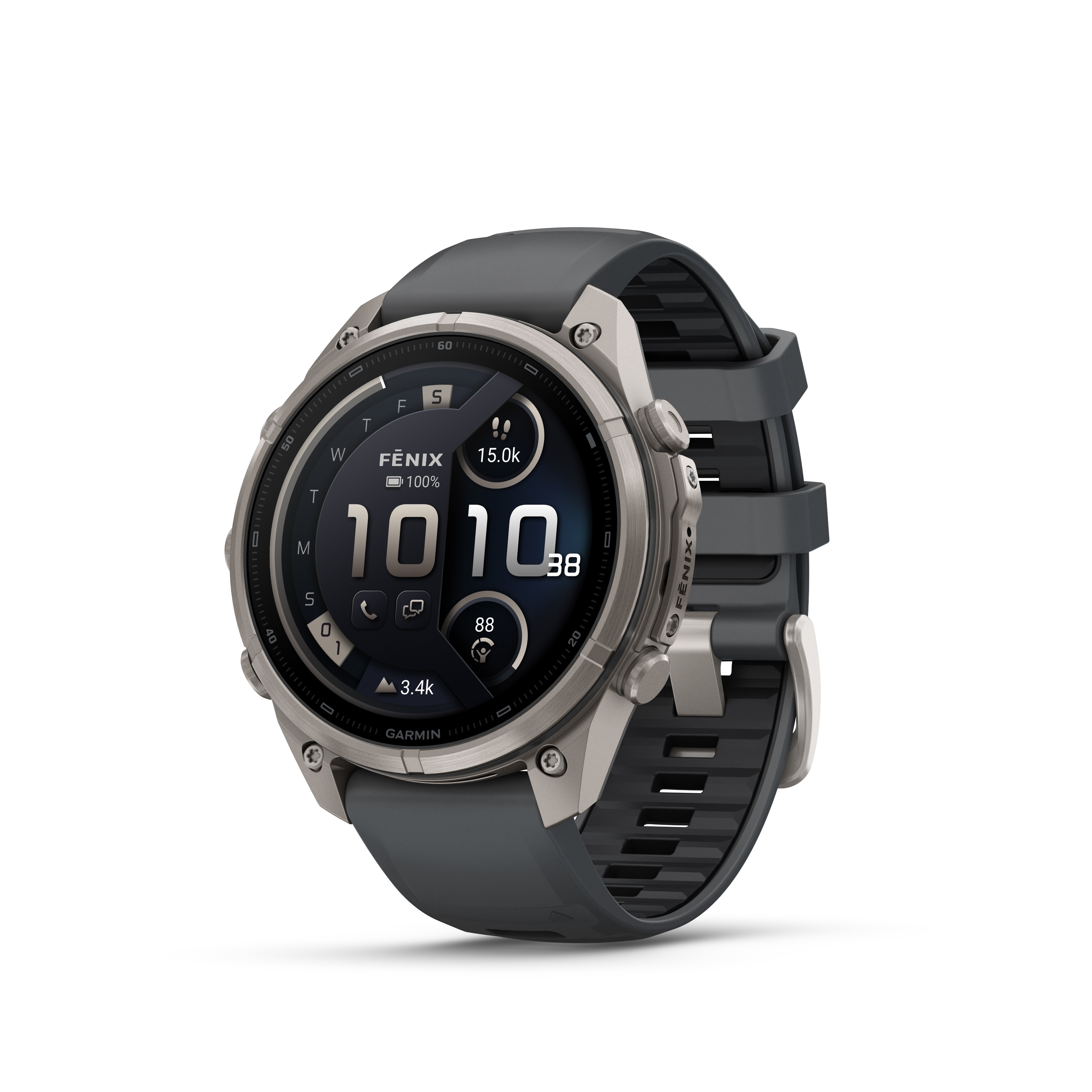 שעון חכם Garmin Fenix 9 Pro inReach  51mm Titanium with Graphite/Black Silicone band