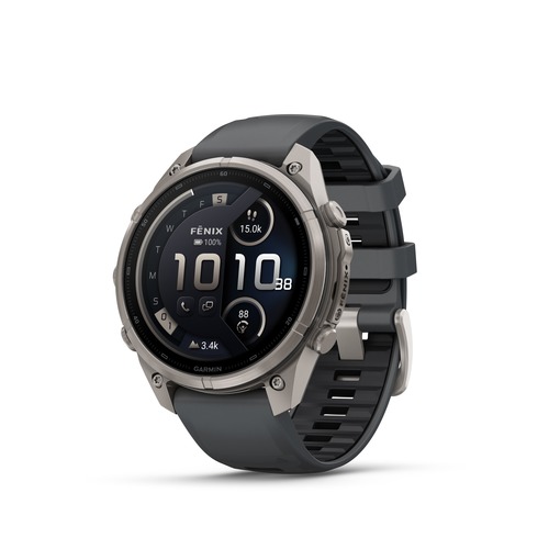 שעון חכם Garmin Fenix 9 Pro inReach  51mm Titanium with Graphite/Black Silicone band