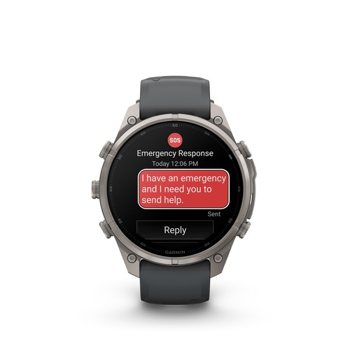 שעון חכם Garmin Fenix 9 Pro inReach  51mm Titanium with Graphite/Black Silicone band