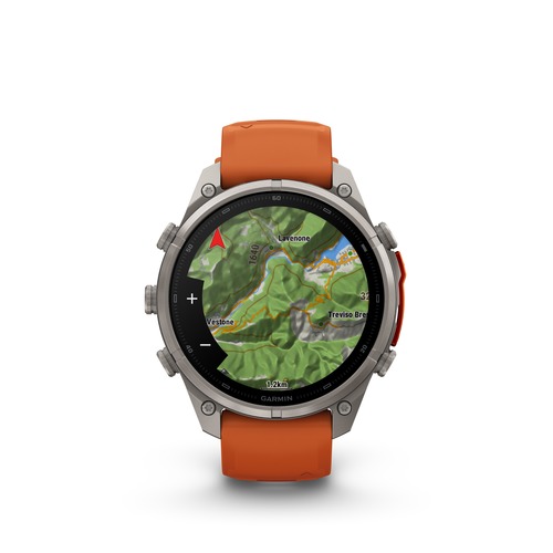 שעון חכם Garmin Fenix 9 Pro inReach  51mm Titanium with Autumn Orange/Spark Orange Silicone band