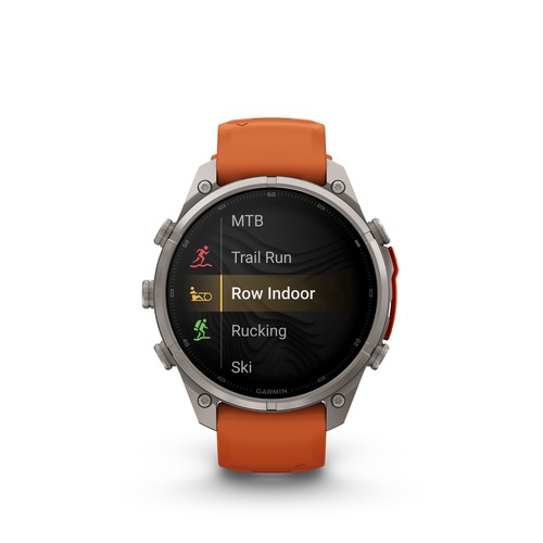 שעון חכם Garmin Fenix 9 Pro inReach  51mm Titanium with Autumn Orange/Spark Orange Silicone band