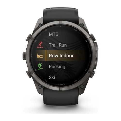 שעון חכם Garmin Fenix 9 Pro inReach  51mm Carbon Gray DLC Titanium with Black/Pebble Gray Silicone Band