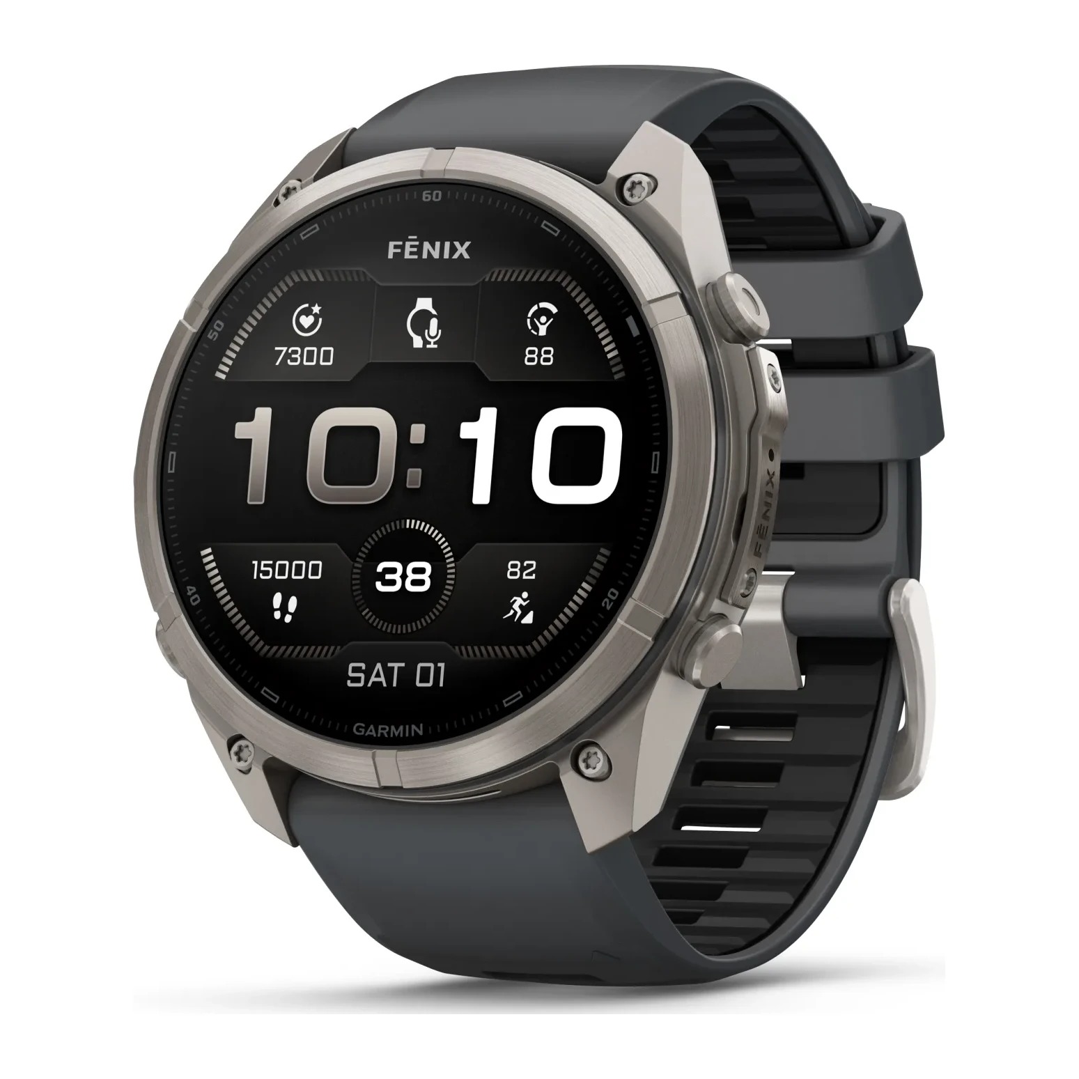 שעון חכם Garmin Fenix 9 Pro 51mm Titanium with Graphite/Black Silicone band