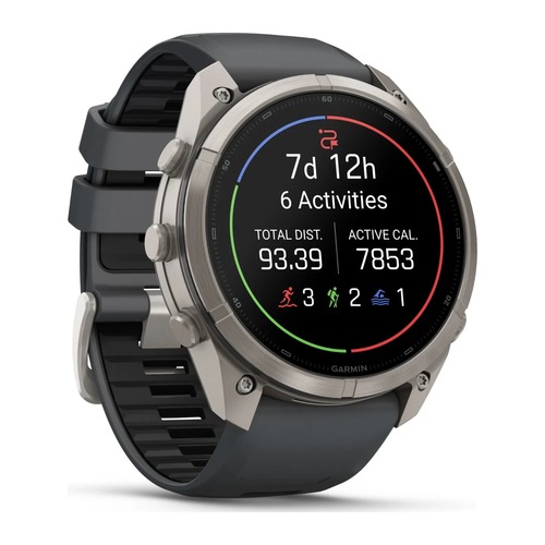 שעון חכם Garmin Fenix 9 Pro 51mm Titanium with Graphite/Black Silicone band