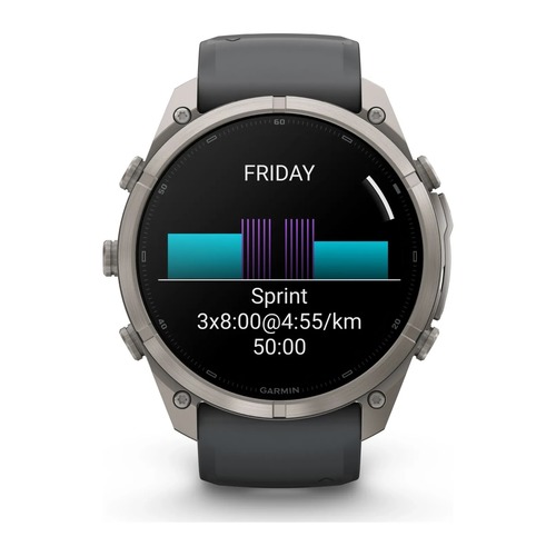 שעון חכם Garmin Fenix 9 Pro 51mm Titanium with Graphite/Black Silicone band