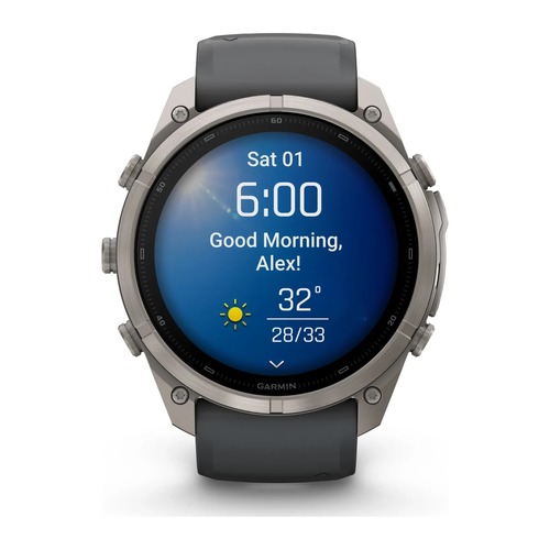 שעון חכם Garmin Fenix 9 Pro 51mm Titanium with Graphite/Black Silicone band