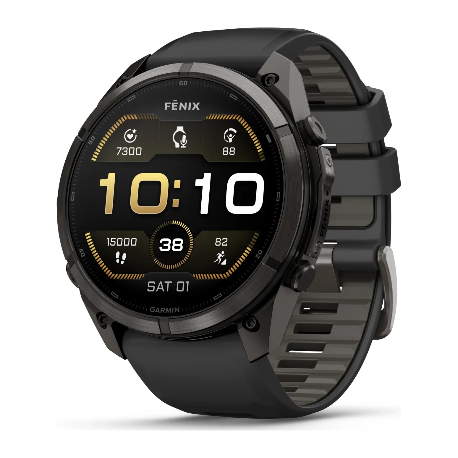 שעון חכם Garmin Fenix 9 Pro 51mm Carbon Gray DLC Titanium with Black/Pebble Gray Silicone Band