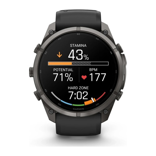 שעון חכם Garmin Fenix 9 Pro 51mm Carbon Gray DLC Titanium with Black/Pebble Gray Silicone Band