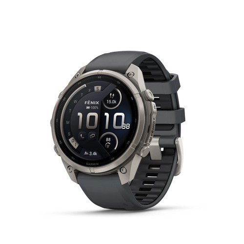שעון חכם Garmin Fenix 9 Pro inReach 47mm Titanium Graphite/Black Silicone band