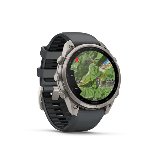 שעון חכם Garmin Fenix 9 Pro inReach 47mm Titanium Graphite/Black Silicone band