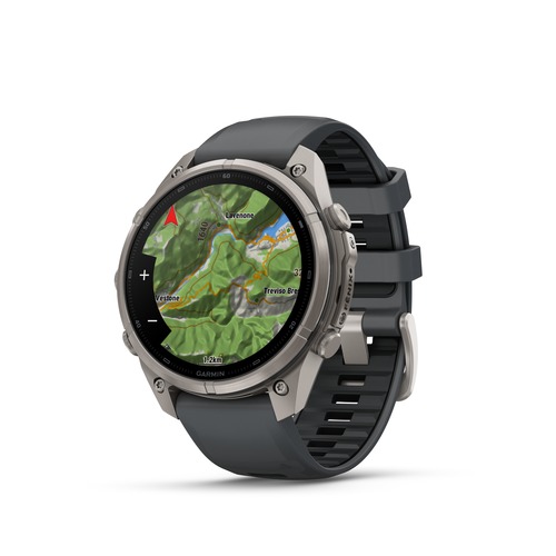 שעון חכם Garmin Fenix 9 Pro inReach 47mm Titanium Graphite/Black Silicone band
