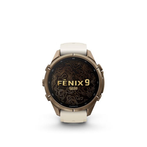 שעון חכם Garmin Fenix 9 Pro inReach 43mm Titanium Autumn Gold with Cream/French Gray Silicone band