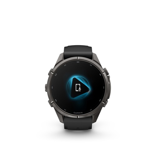 שעון חכם Garmin Fenix 9 Pro inReach 43mm Titanium Carbon gray DLC with black/pebble gray silicone band