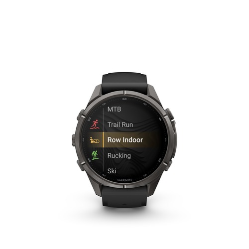 שעון חכם Garmin Fenix 9 Pro inReach 43mm Titanium Carbon gray DLC with black/pebble gray silicone band