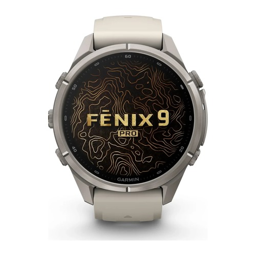שעון חכם Garmin Fenix 9 Pro inReach 43mm Titanium with fog gray/dark sandstone silicone band