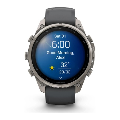 שעון חכם Garmin Fenix 9 Pro 47mm Titanium with graphite/black silicone band