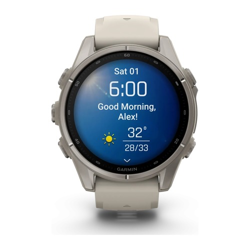 שעון חכם Garmin Fenix 9 Pro 43mm Titanium with Fog Gray Silicone Band
