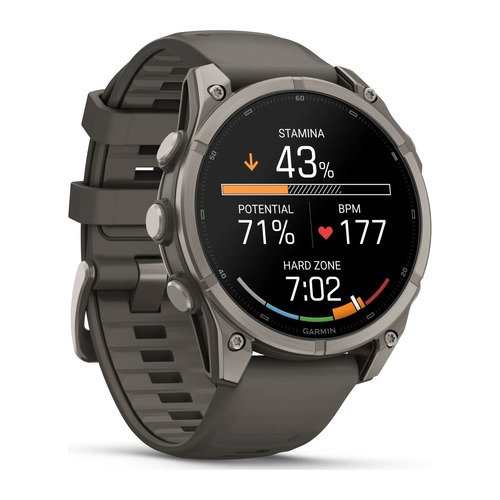 שעון חכם Garmin Fenix 9 Pro 47mm Titanium with Pebble Gray Silicone Band