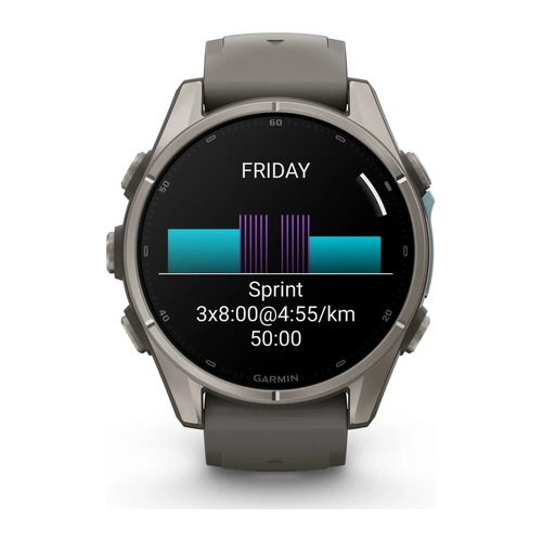 שעון חכם Garmin Fenix 9 Pro 43mm Titanium with Pebble Gray Silicone Band
